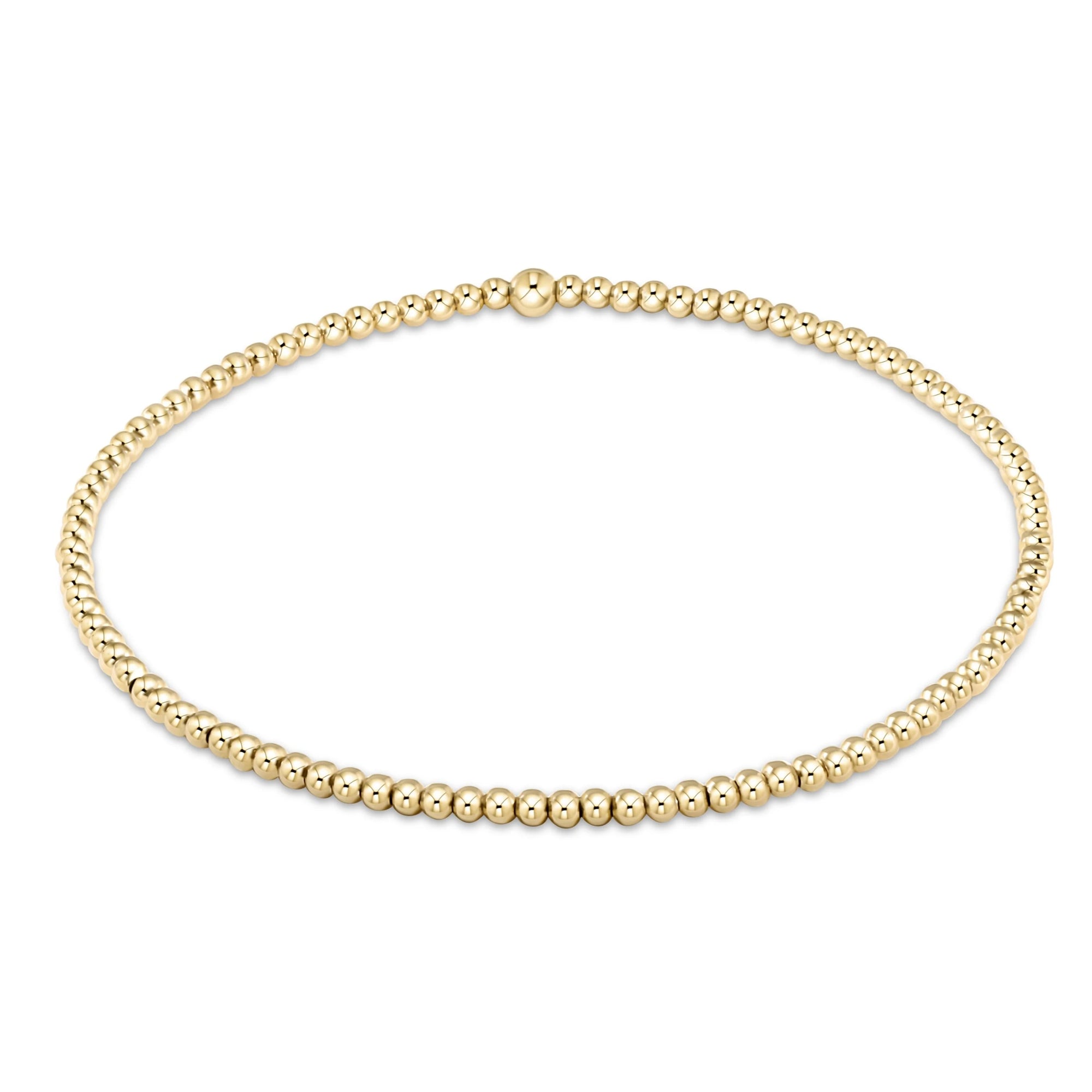 Classic Gold 2 mm Beaded Bracelet - Extended Size