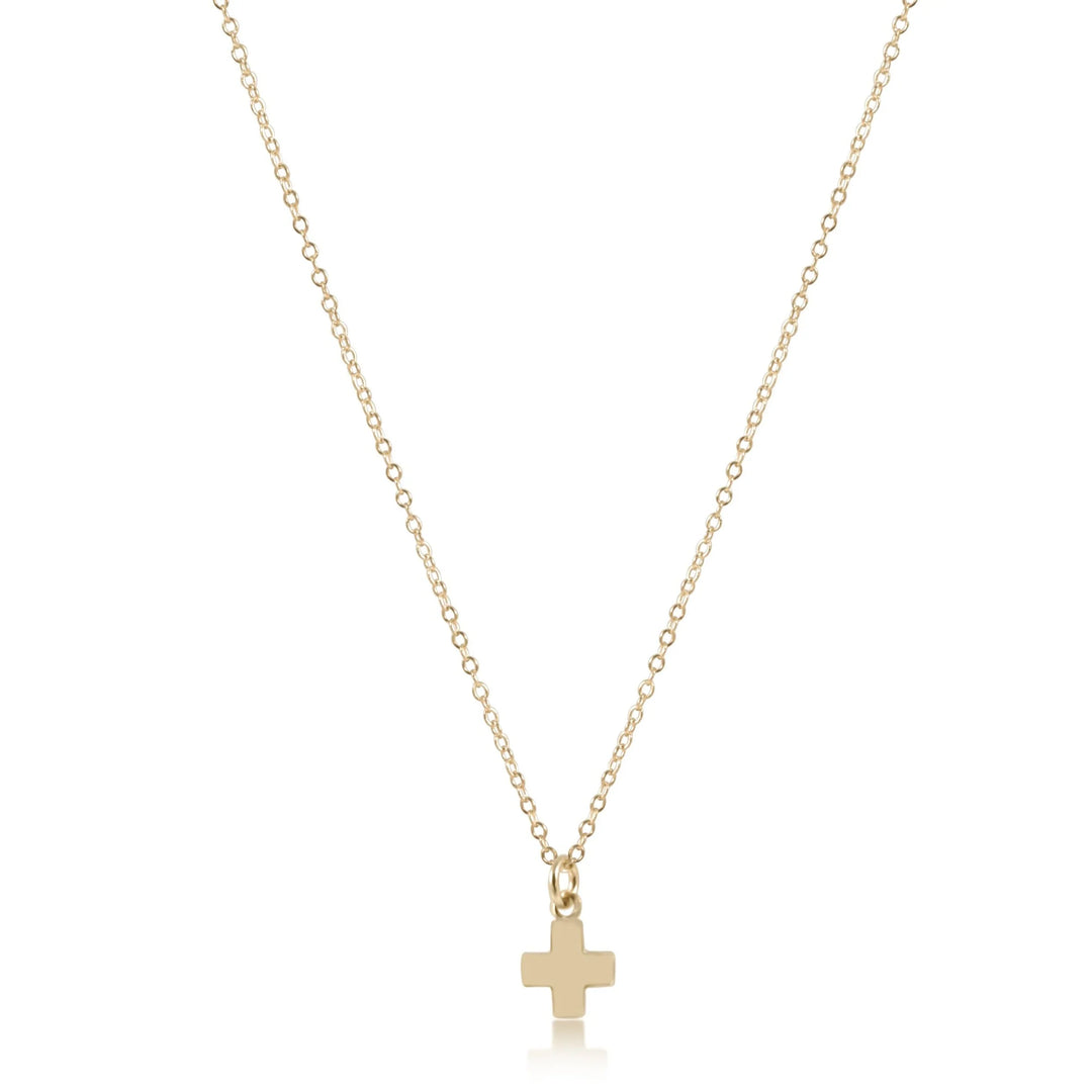 16" Gold Necklace - Gold Signature Cross