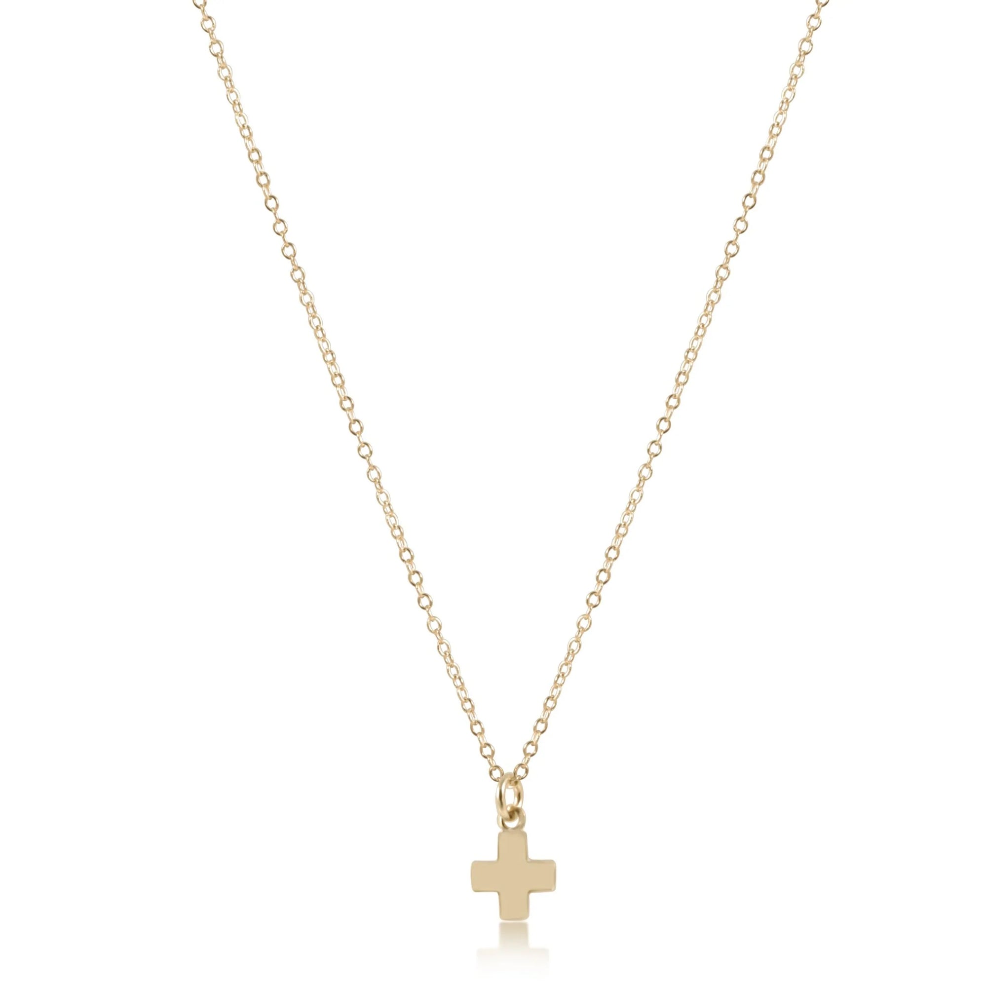 16" Gold Necklace - Gold Signature Cross