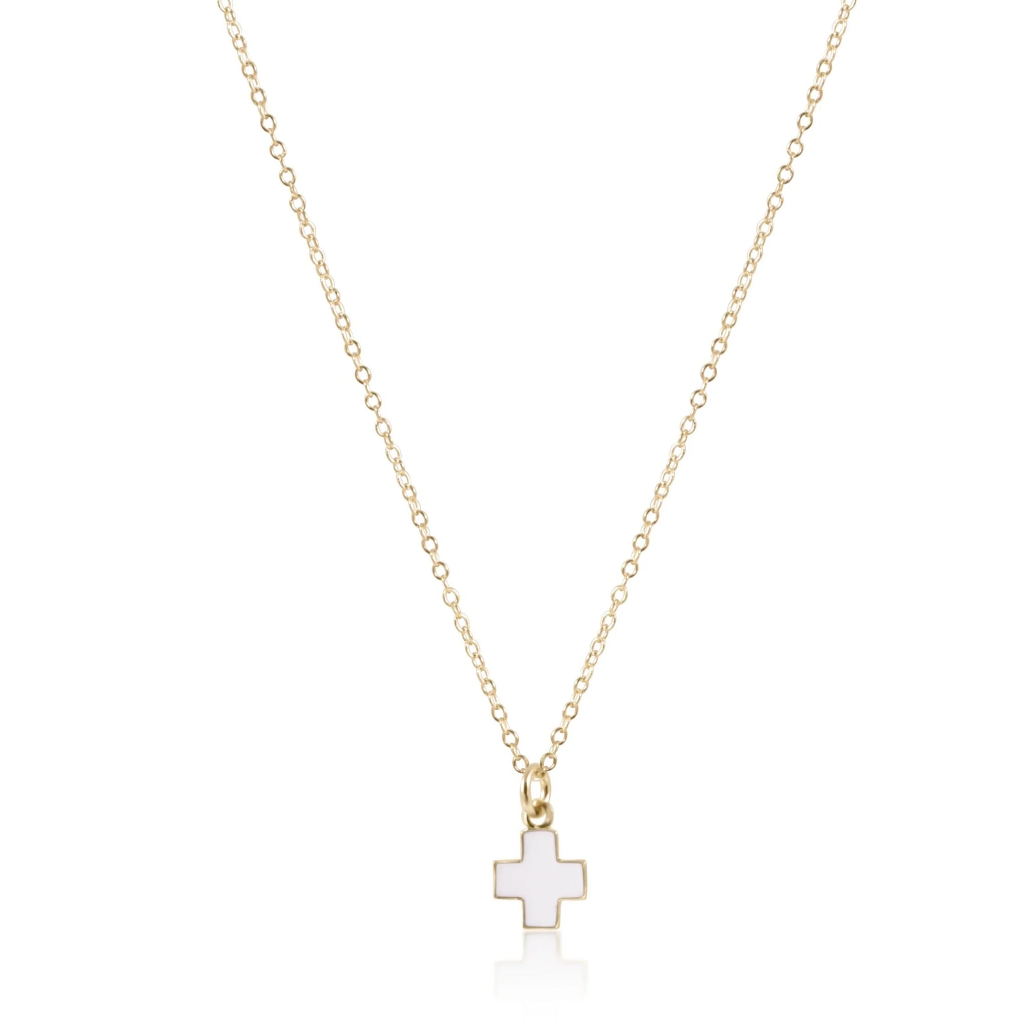 16" Gold Necklace - Off White Signature Cross