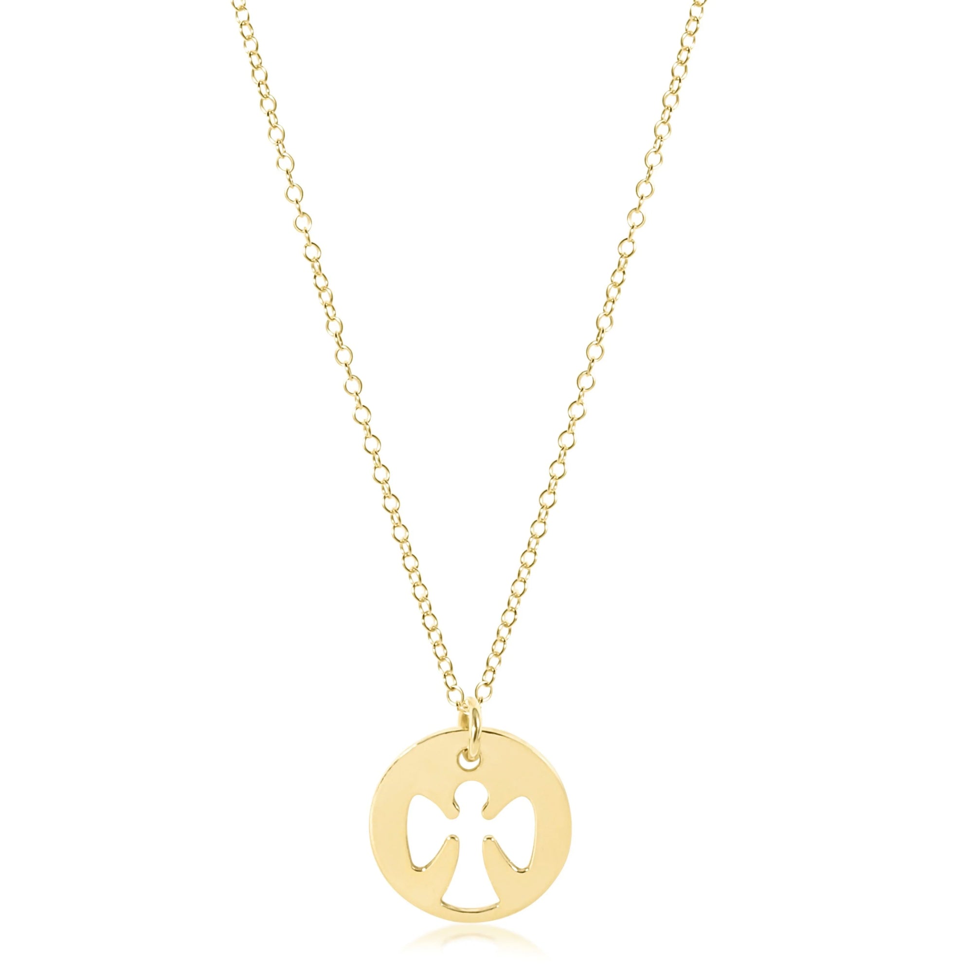 16" Gold Necklace - Guardian Angel