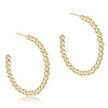 Classic Gold Hoop Beaded Earrings 1.75&quot;