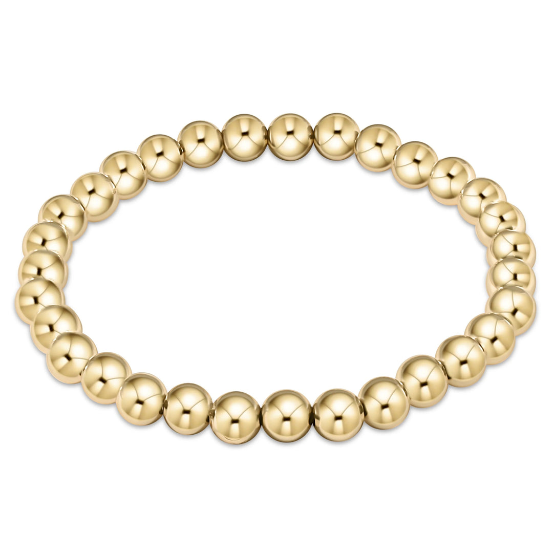 Classic Gold 6 mm Beaded Bracelet - Extended Size