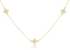 15&quot; Gold Simplicity Necklace - Beaded Signature Cross
