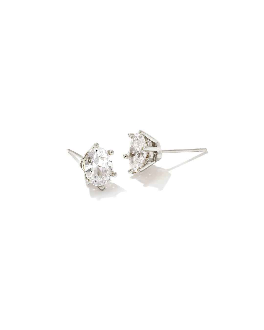 Cailin Crystal Stud Earrings Rhodium White CZ