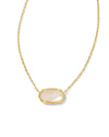 Elisa Short Pendant Necklace Gold Golden Abalone