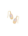 Lee Drop Earrings Gold Pink Watercolor Drusy