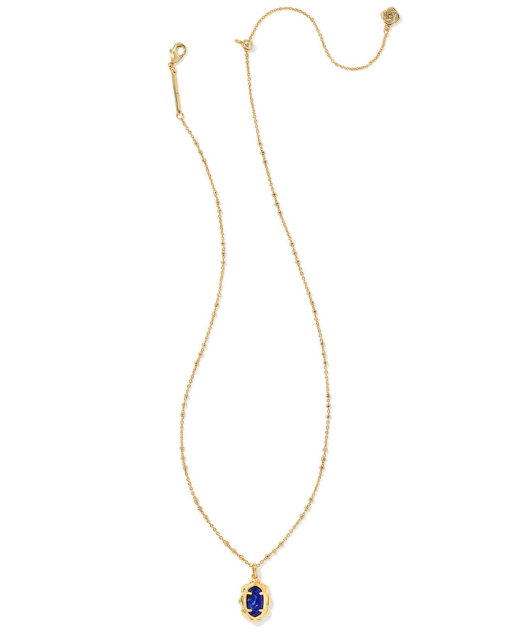 Piper Pendant Necklace Gold Blue Lapis