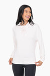 Brushed Cowl Neck Lounge Pullover: PEARLED IVORY