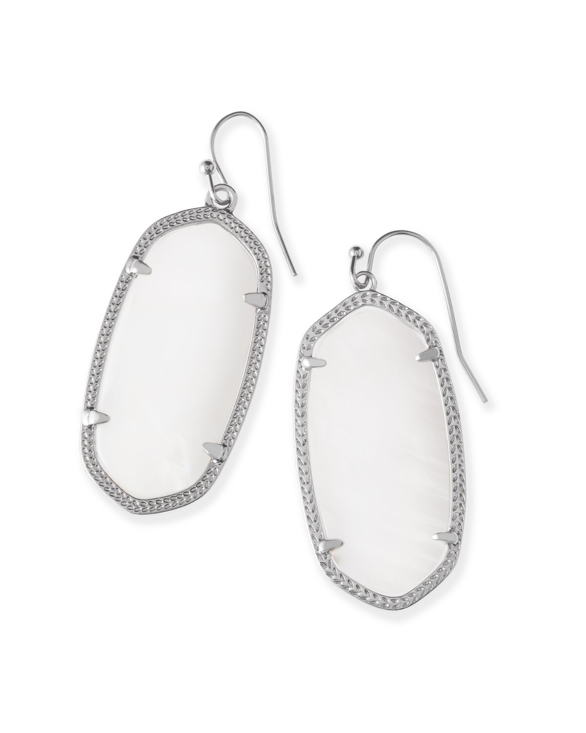 Elle Earring Silver White Mother Of Pearl