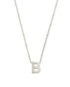 Initial B Silver Pendant Necklace
