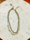 Non Tarnish Gold/Silver Double Strand Paper Clip Chain Necklace