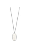 Rae Pendant Necklace Silver White Mother of Pearl