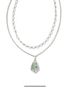 Camry Multi Strand Necklace Silver Lilac Abalone